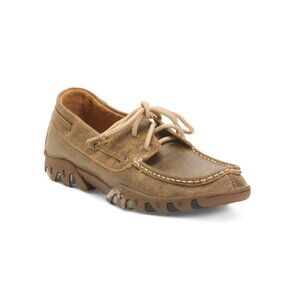 FERRINI Mocha Leather Laced Loafers